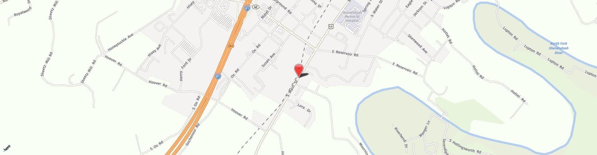 Location Map: 1065 S Main St Woodstock, VA 22664
